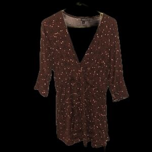 Torrid Brown Hearts Top Size 1